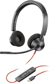 POLY Blackwire 3320 USB-C Headset Casque Avec fil Arceau Bureau/Centre d'appels USB Type-C Noir