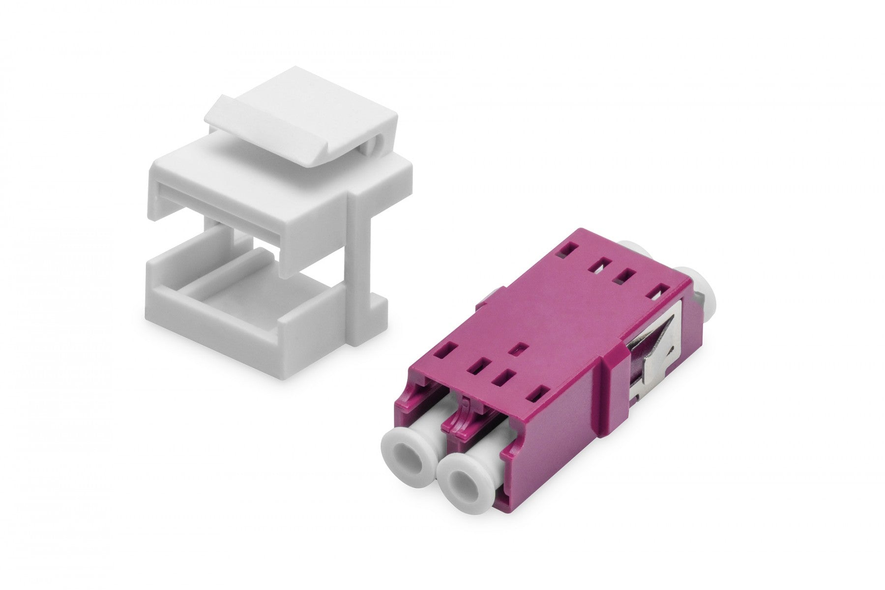 Support keystone pour adaptateur LC (avec adaptateur LC/LC duplex, multimode OM4, violet) inclus