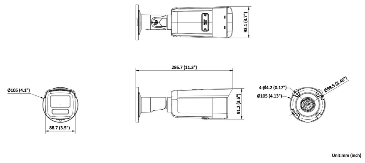 Hikvision DS-2CD2T46G2H-2I(2.8mm)(eF) Caméra réseau fixe Bullet 4 MP alimentée par Darkfighter