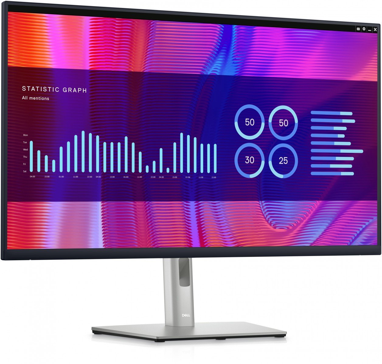 "DELL P Series P3223DE 80 cm (31.5"") 2560 x 1440 pixels Quad HD LCD Noir, Argent"