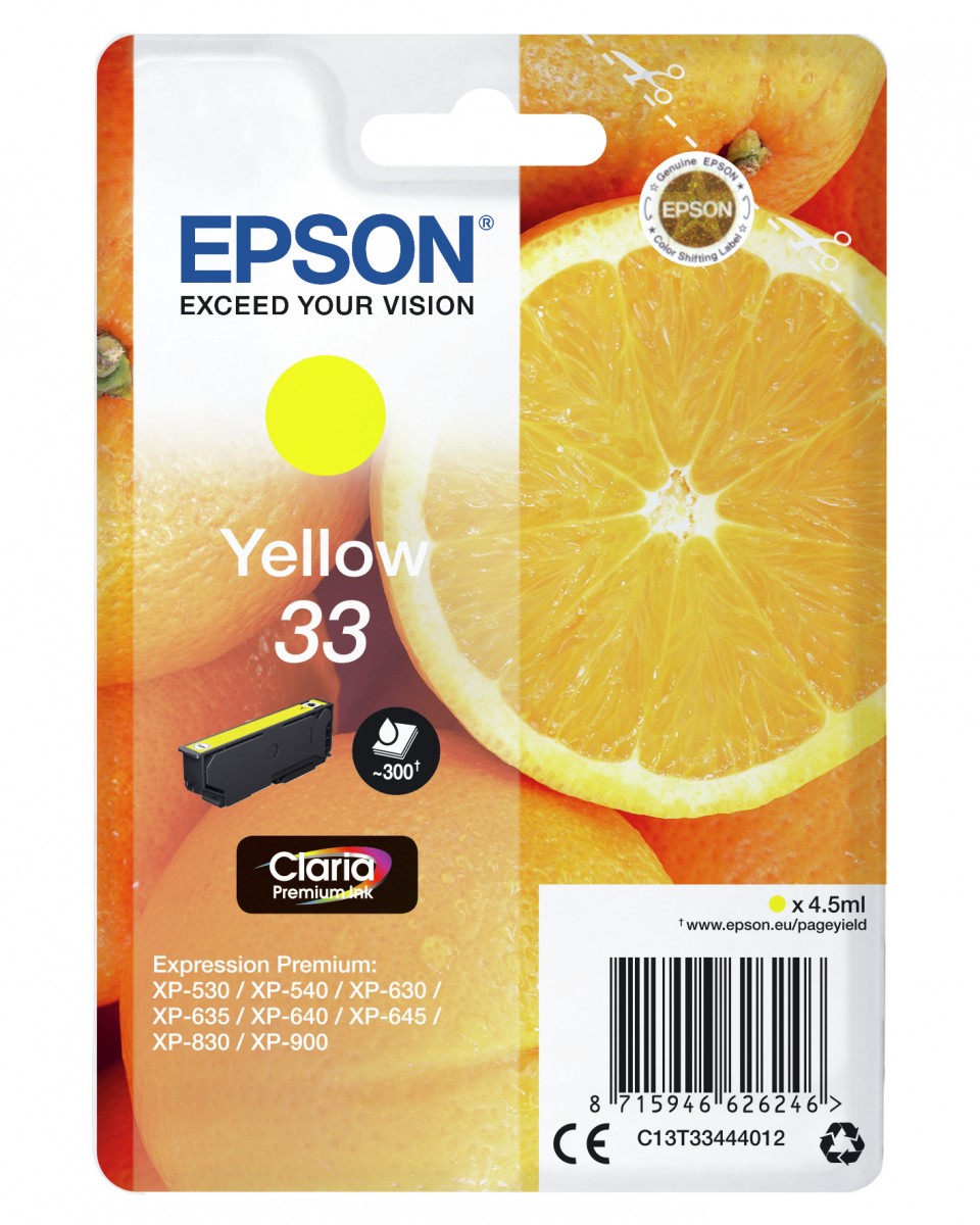 EPSON 3LB Cartouche Oranges Ink Claria Premium Yellow w/s
