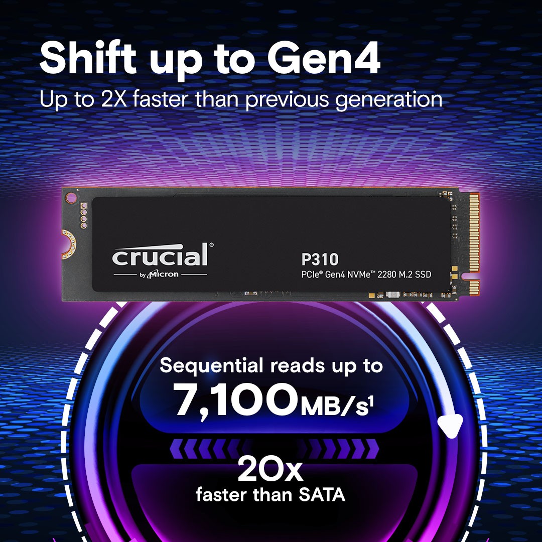 Crucial P310 500 Go M.2 PCI Express 4.0 NVMe