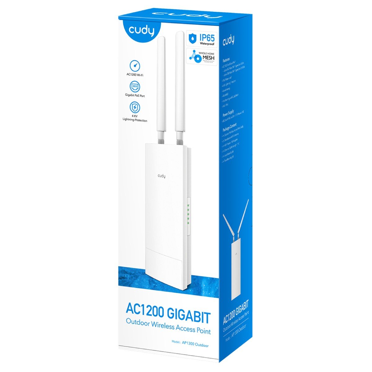 Cudy AP1300 Outdoor 1167 Mbit/s Blanc Connexion Ethernet, supportant l'alimentation via ce port (PoE)
