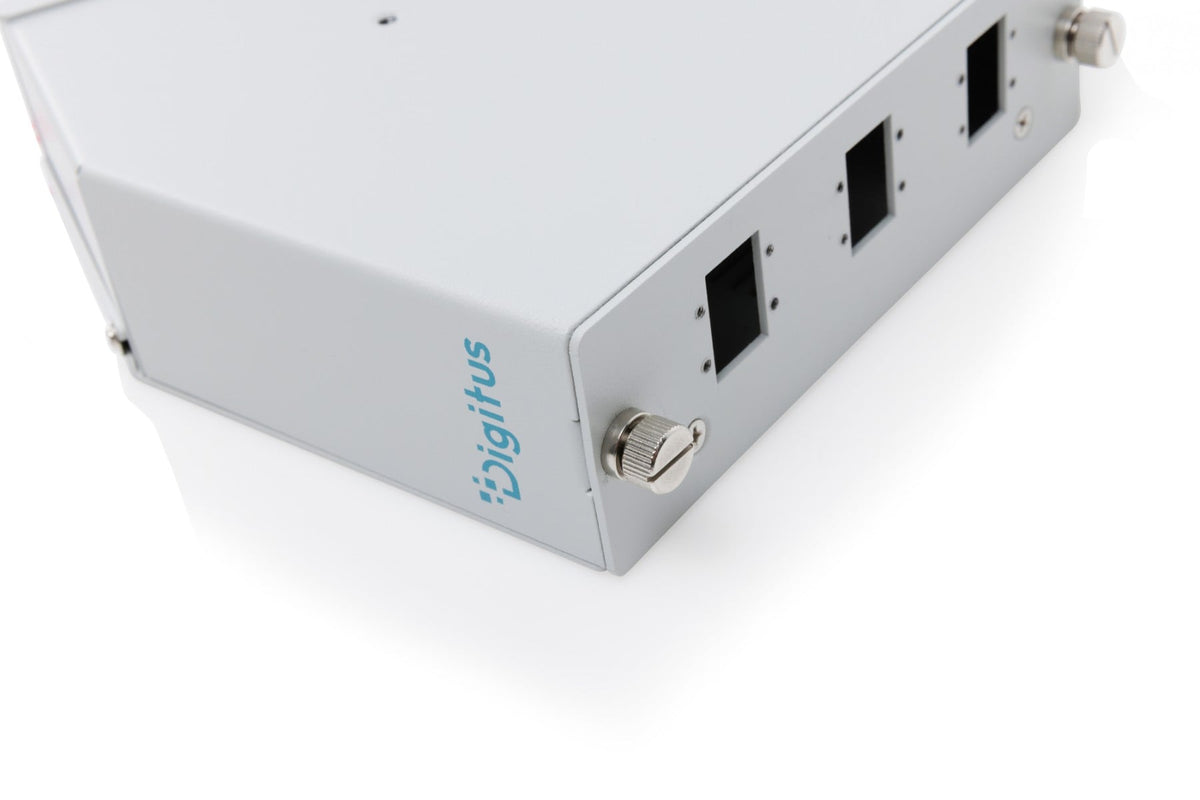 Digitus DN-96894 Répartiteur de fibre optique angulaire sur rail DIN, 6 SC SX/LC DX, gris