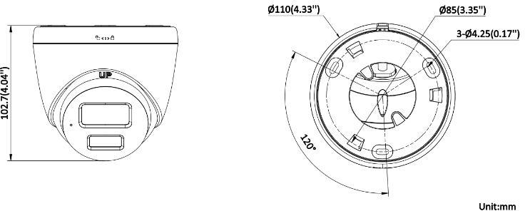Hikvision DS-2CD1363G2-LIUF/SL 2.8mm PL 6 MP Caméra Réseau Turret Fixe a Lumiere Hybride Intelligente (interface polonaise uniquement)