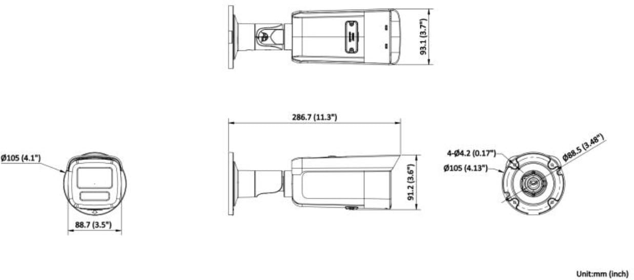 Hikvision DS-2CD2T46G2H-2I(2.8mm)(eF)/BLACK Caméra réseau fixe Bullet 4 MP alimentée par Darkfighter