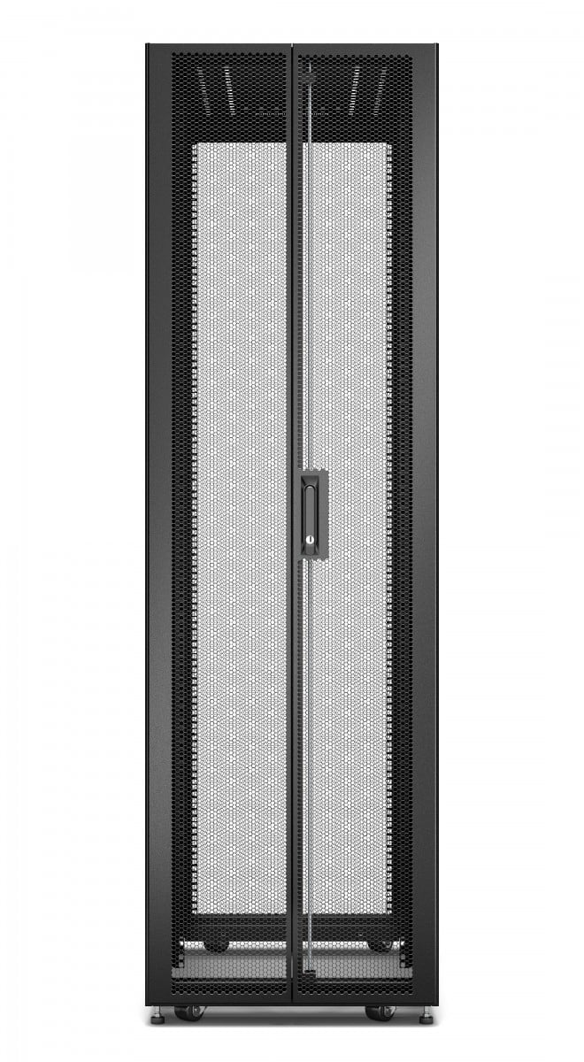 APC Easy Rack 600mm/42U/1000mm with Roof/Side panel/castors/feet and 4 Brackets No Bottom black