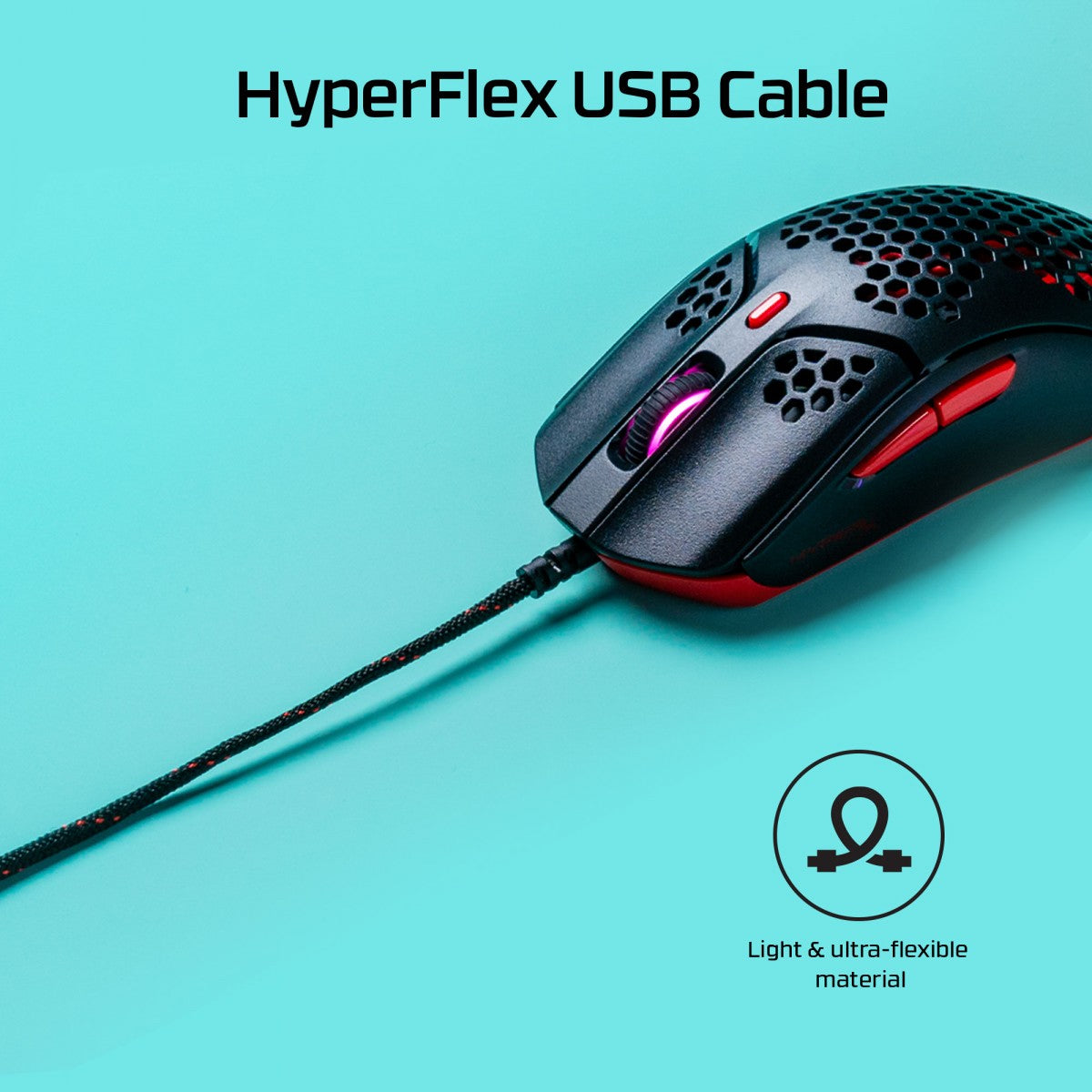 Souris de jeu HyperX Pulsefire Haste - USB avec fil - Pixart PAW 3335 16000 DPI 59g noir-rouge