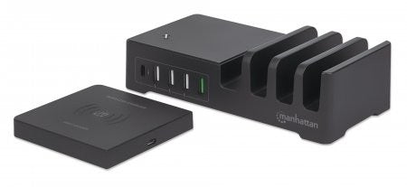 Manhattan 102230 Station de charge Qi Quick 3A USB-C 55W