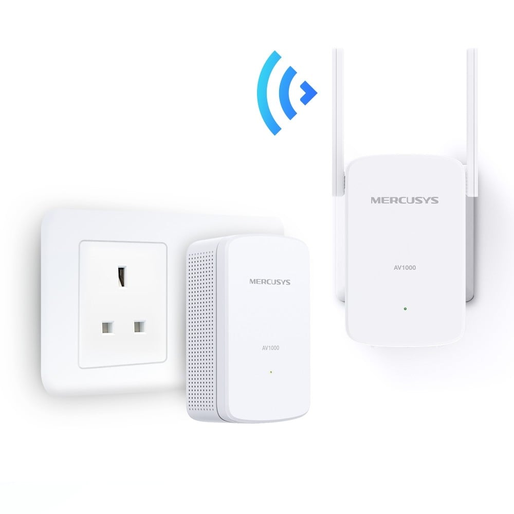 TP-LINK MERCUSYS MP510 AV1000 Gigabit Powerline WiFi Kit: MP510 + MP500 adapter 1000Mbps N300 Broadcom CPU HomePlug AV2 Gigabit RJ45