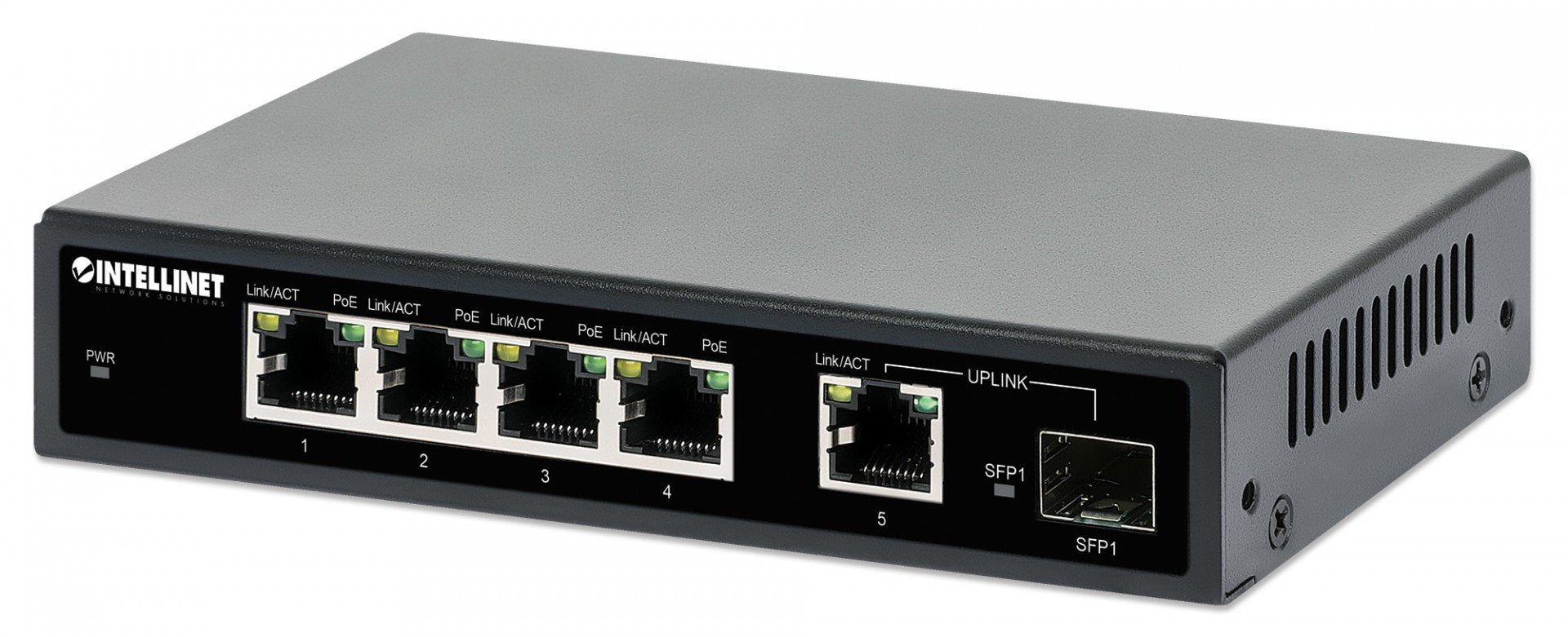 Intellinet 561822 commutateur réseau Gigabit Ethernet (10/100/1000) Connexion Ethernet, supportant l'alimentation via ce port (PoE) Noir