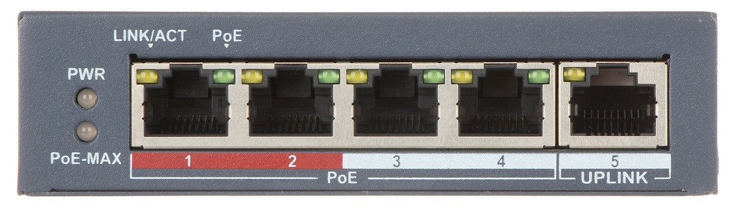 Hikvision DS-3E0105P-E(B) Commutateur POE Fast Ethernet non géré 4 ports