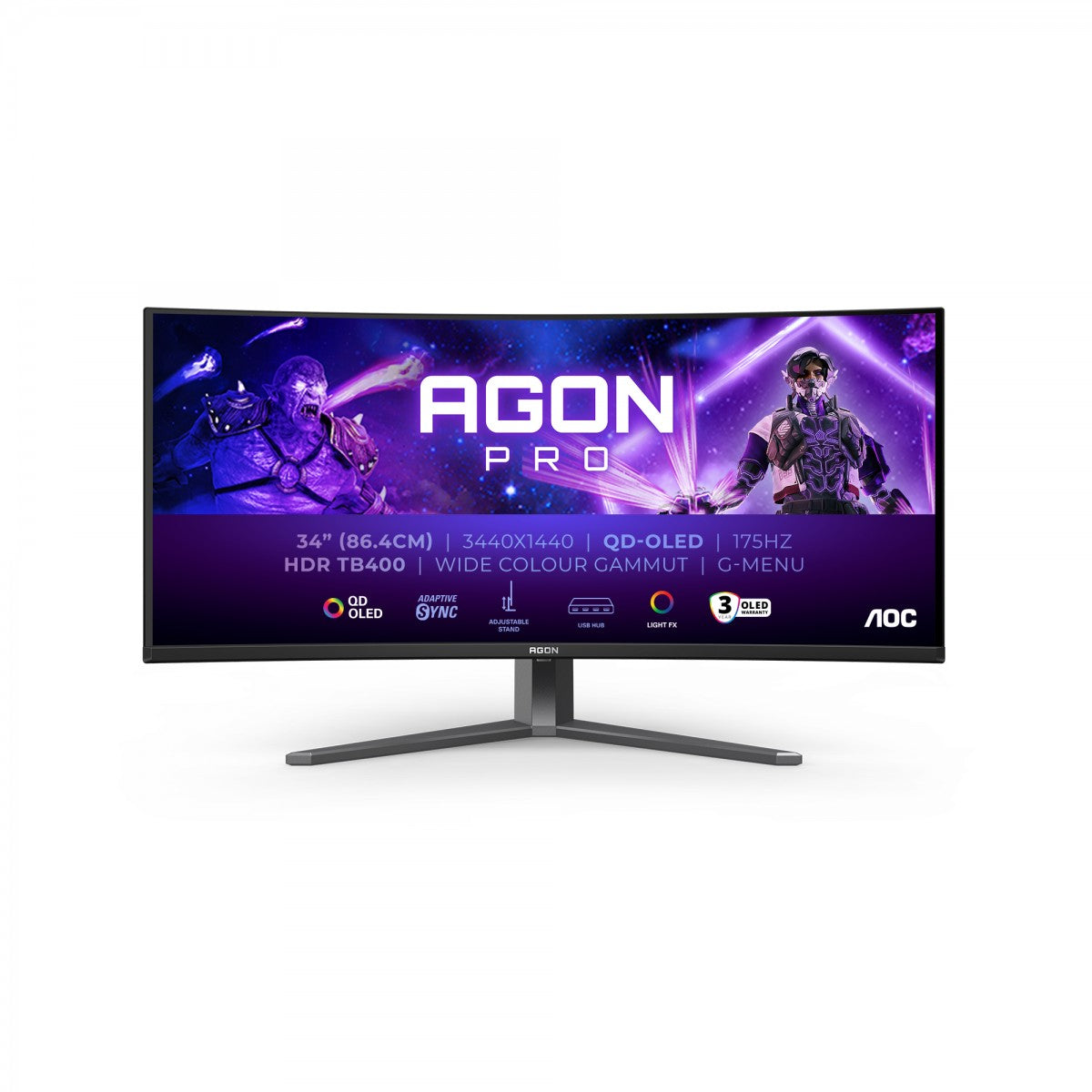 AOC AG346UCD 34p 3440x1440 0.03ms 2xHDMI DP USB Black