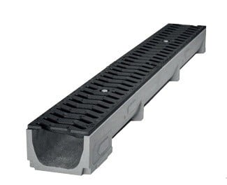 "STORA-DRAIN SE10101367S Caniveau de drainage SELF 100/1000-B125 avec grille en fonte - motif ""S"""