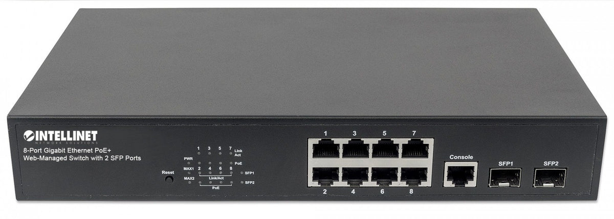 Intellinet 561167 commutateur réseau Géré Gigabit Ethernet (10/100/1000) Connexion Ethernet, supportant l'alimentation via ce port (PoE) Noir