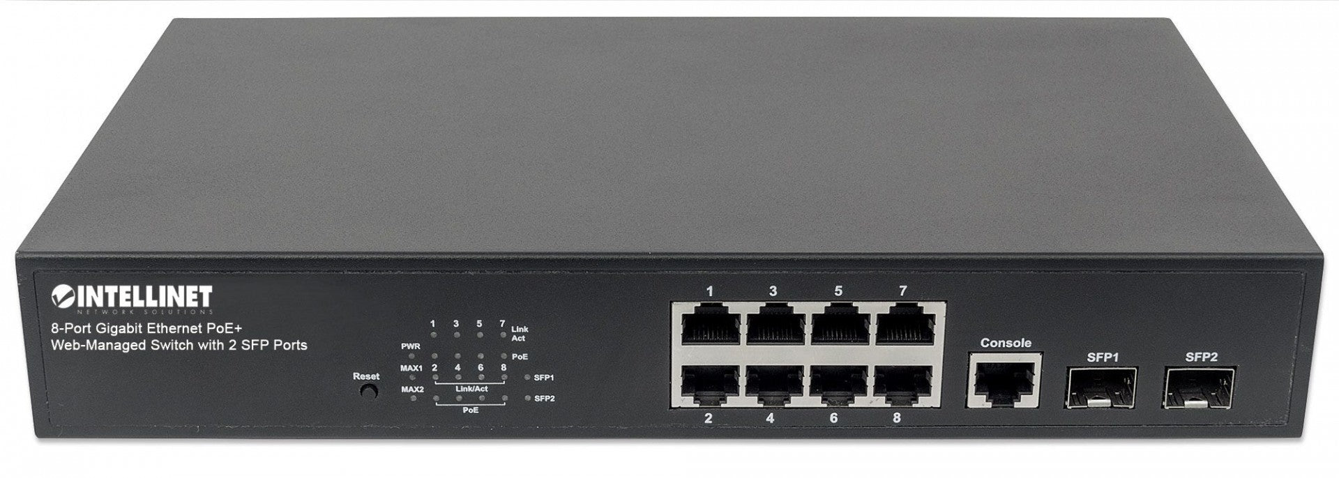 Intellinet 561167 commutateur réseau Géré Gigabit Ethernet (10/100/1000) Connexion Ethernet, supportant l'alimentation via ce port (PoE) Noir