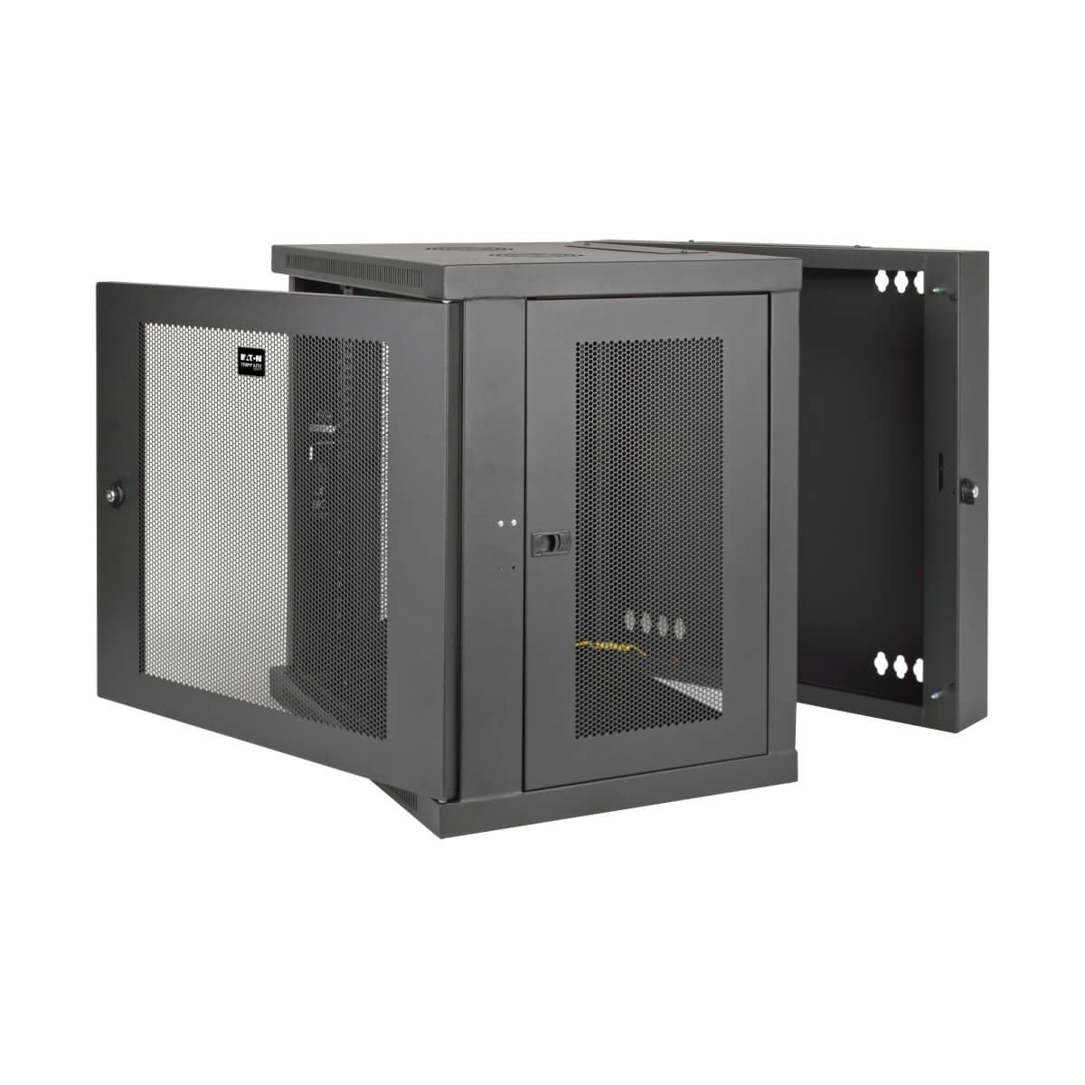 EATON TRIPPLITE 10U Wall Mount Rack Enclosure Server Cabinet Hinged w/ Door & Sides Rack cabinet wall mountable Black 10U 19