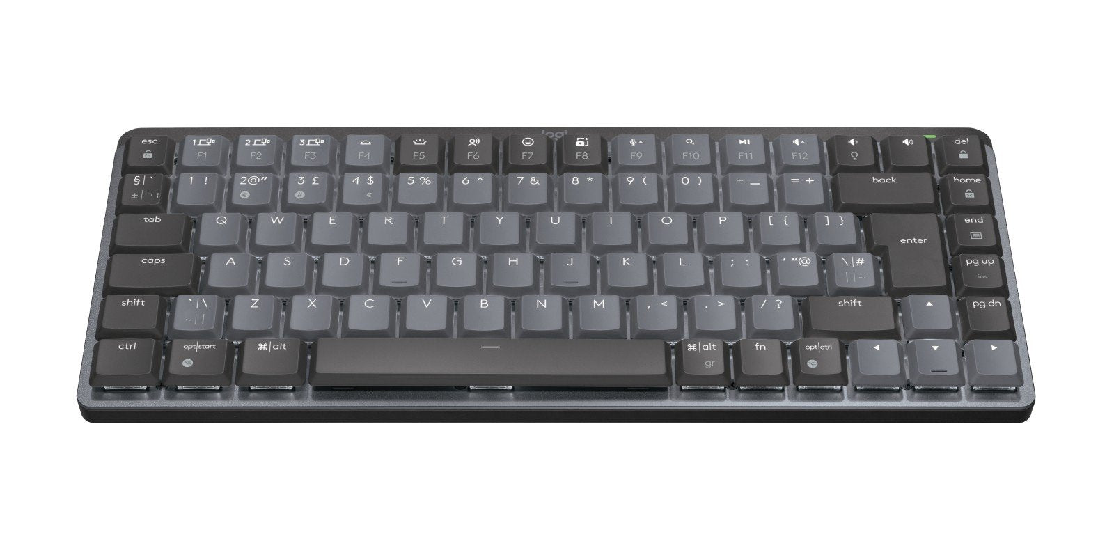LOGITECH MX Mechanical Mini Minimalist Wireless Illuminated Keyboard - GRAPHITE - (UK) - 2.4GHZ/BT - N/A - EMEA - TACTILE