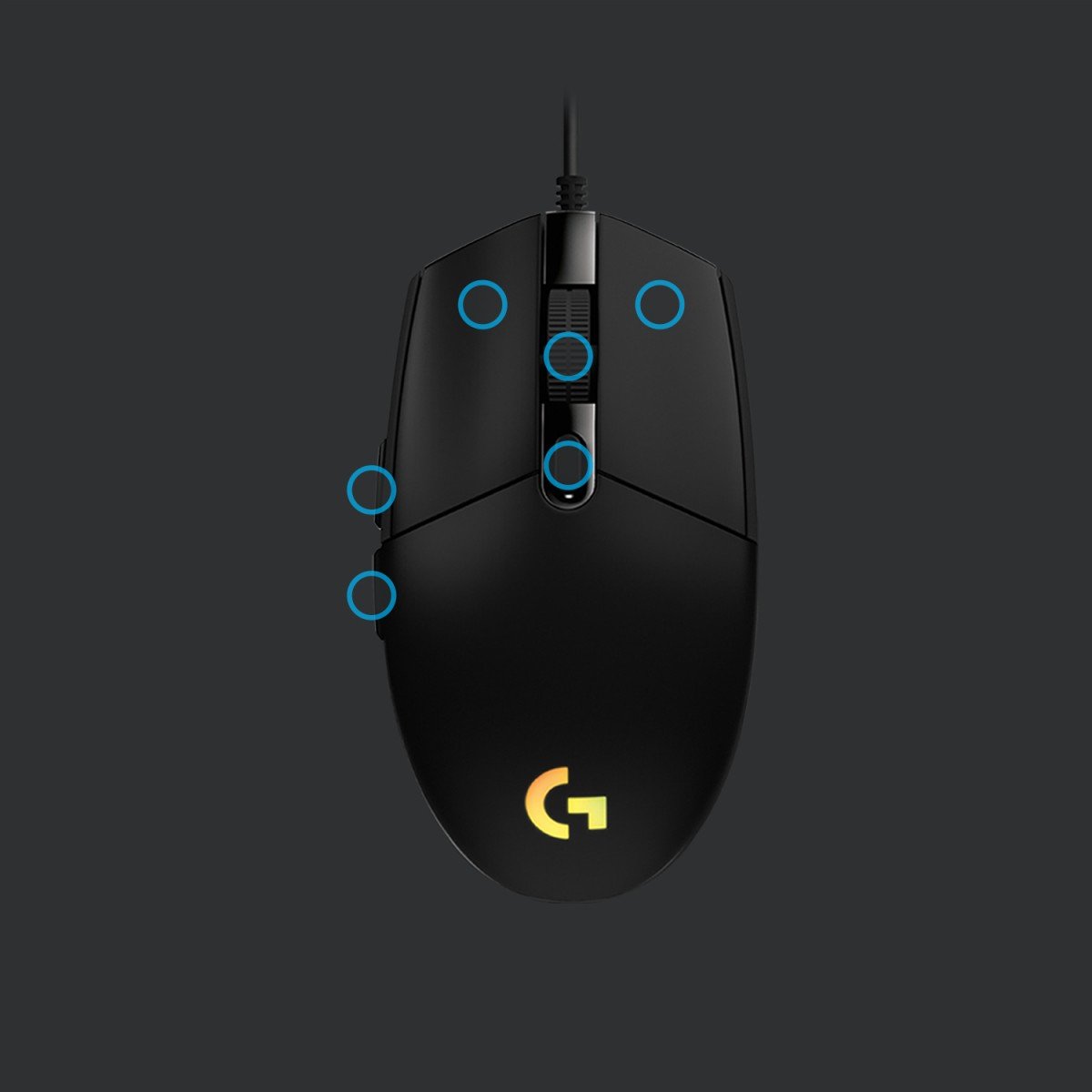 LOGITECH Gaming Mouse G203 LIGHTSYNC Mouse optical 6 buttons wired USB black