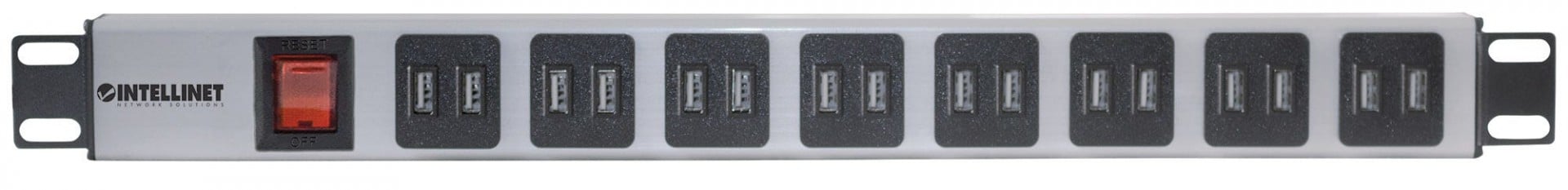 Intellinet 164580 unité de distribution d'énergie 1U Bleu, Gris