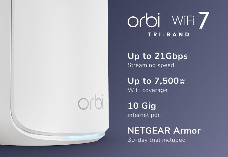 NETGEAR Orbi 8 TB Wi-Fi 7 3PK BNDL RBE873