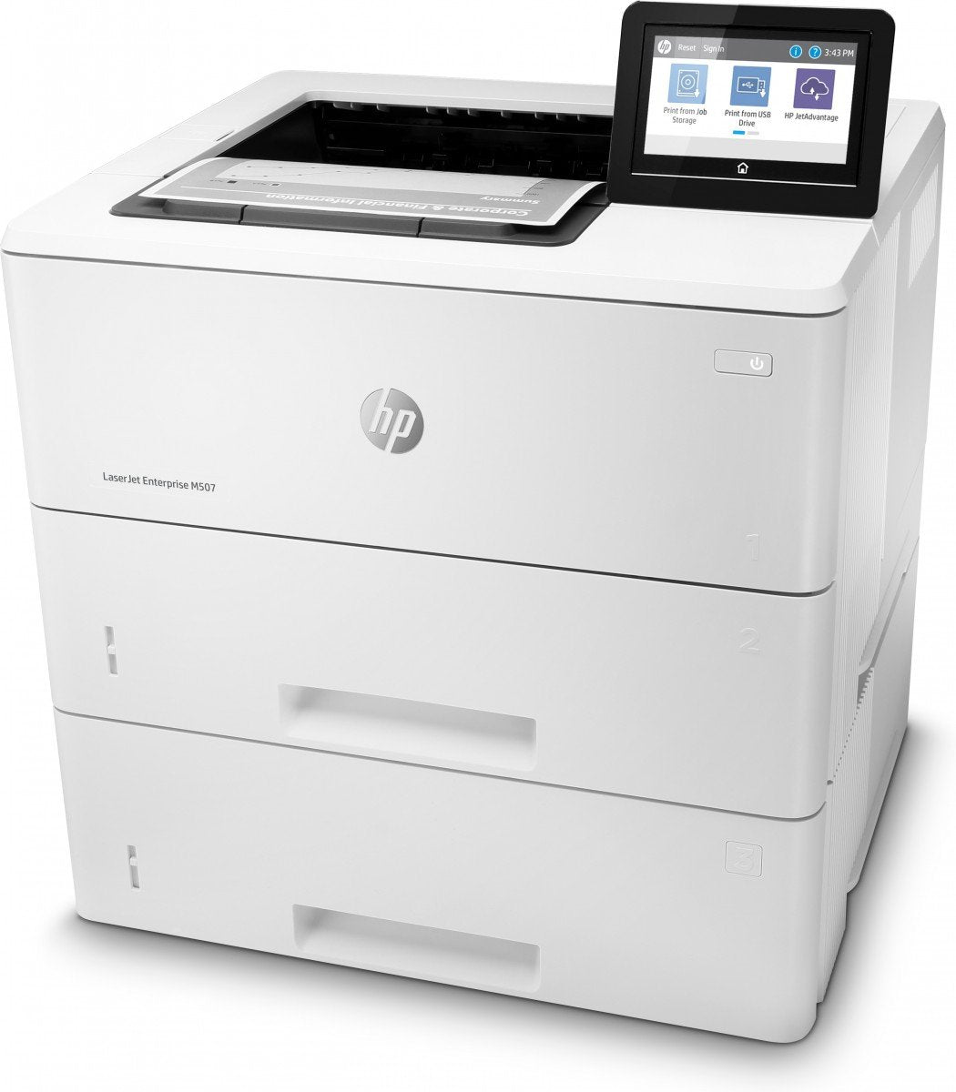HP LaserJet Enterprise M507x Printer Mono Duplex laser A4 1200x1200dpi 43ppm 1200sheets USB LAN Wi-Fi Bluetooth LE