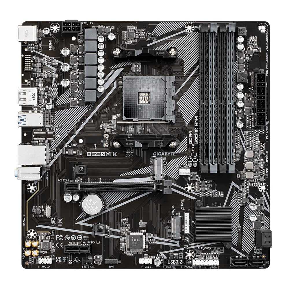 GIGABYTE B550M K carte mere AMD B550 Emplacement AM4 micro ATX