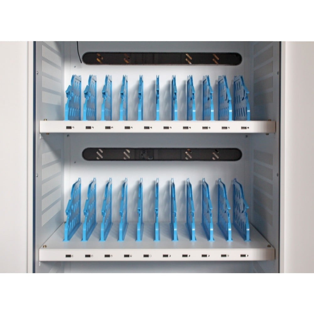 Techly I-CABINET-30DUTY Armoire de chargement pour 30 tablettes 30 ports USB 5V 30 prises AC