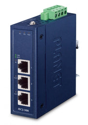 Planet IECJ-300 Industrial 3-Port EtherCAT Junction Slave (-40~75 degrees C, dual 9~48V DC, 1 x 100TX RJ45 IN, 2 x 100TX RJ45 OUT,  BECKHOFF EtherCAT conformanc