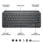Logitech Master MX Keys Mini clavier Bureau RF sans fil + Bluetooth QWERTZ Allemand Graphite