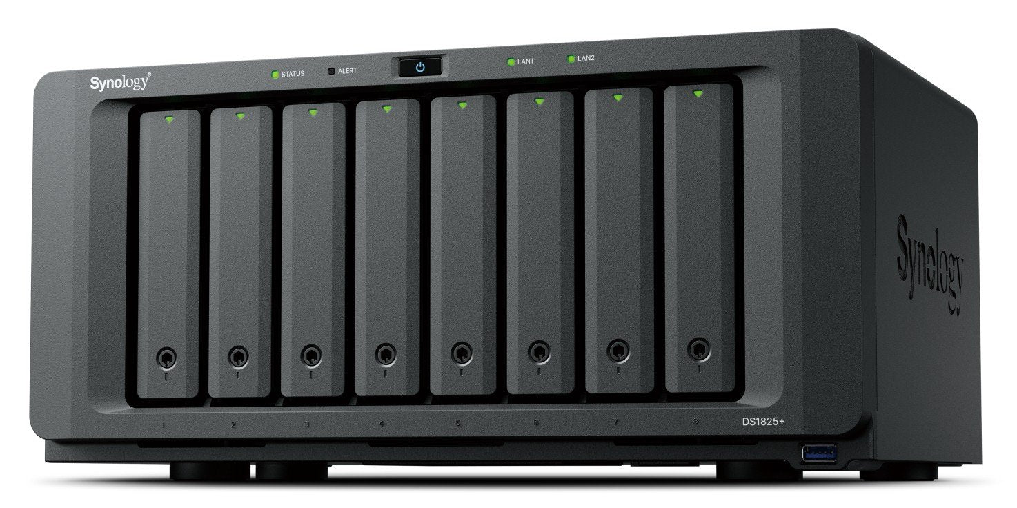 SYNOLOGY DS1825+ 8-Bay NAS AMD Ryzen Embedded V1500B 8Go DDR4 ECC SODIMM