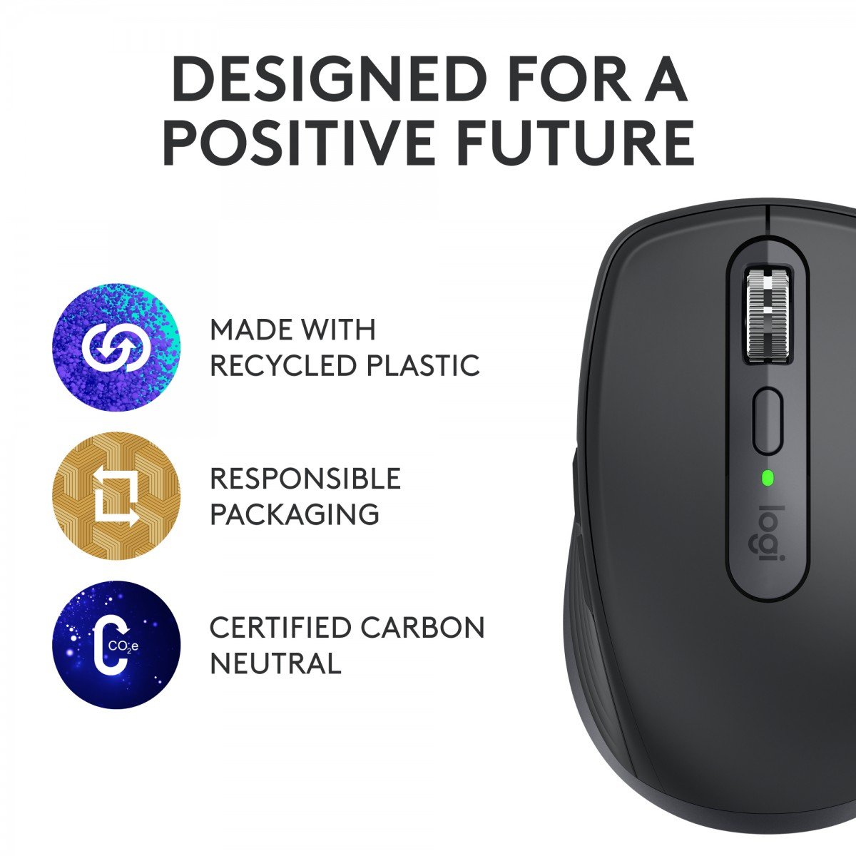 LOGITECH MX Anywhere 3S Mouse optical 6 buttons wireless Bluetooth graphite