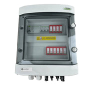 EMITER EM-1346_DCAC Tableau de distribution DCAC, IP65, SPD DC Dehn 1000V type 2, 2 x chaîne PV, 2 x MPPT, SPD AC Dehn type 2, 25A 3-F, RCD 40A/300mA