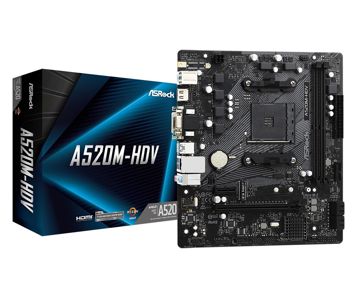 Asrock A520M-HDV Emplacement AM4 micro ATX