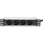 Techly I-CASE M10-4D Multiprise 10' 1U X4 - Prises Schuko