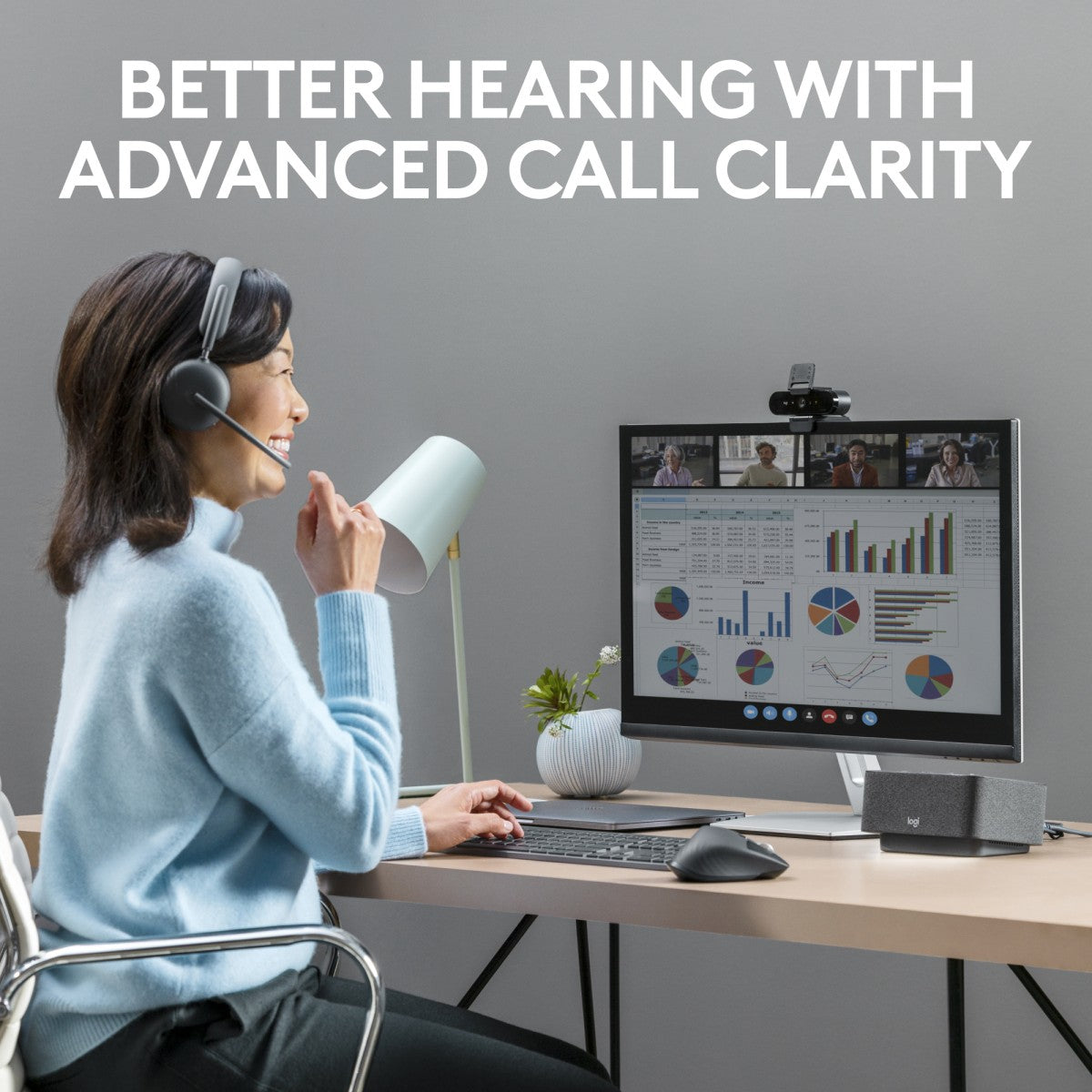 LOGITECH HEADSET - Zone Wireless 2 UC - GRAPHITE UC - 2.4GHZ/BT - EMEA-914 - A00174 A00172 NO STAND