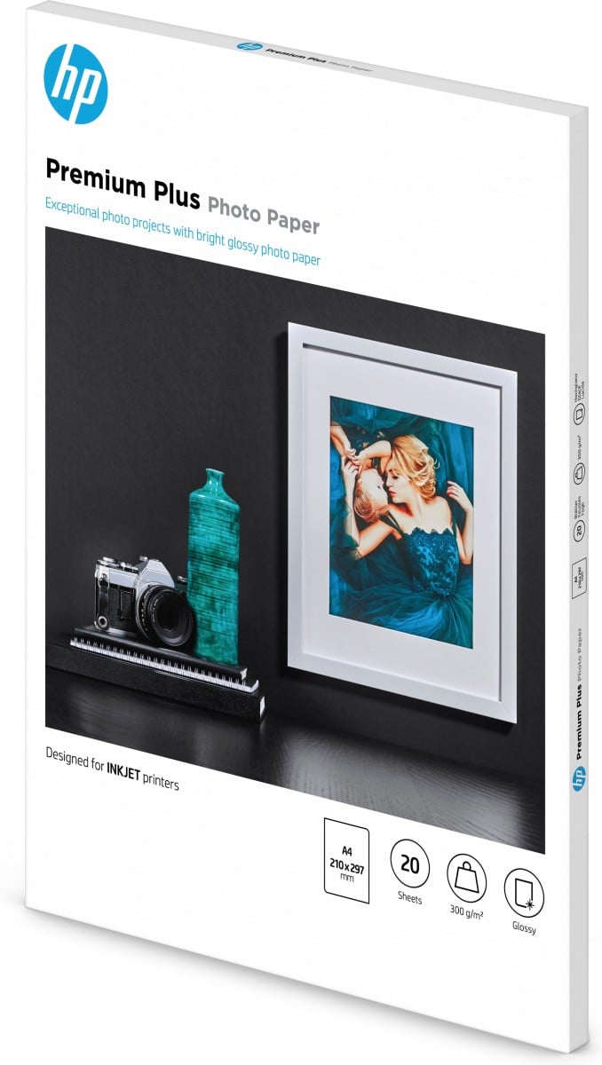 HP original CR672A Premium Plus Glossy Photo Paper CR672A white 300g/m2 A4 20 sheets 1-pack