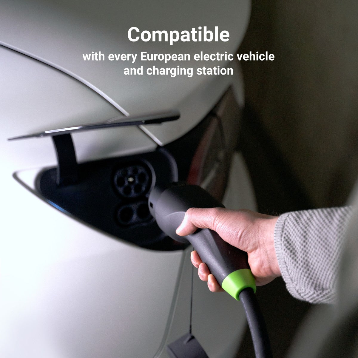 Green Cell EVKABGC03 Snap Câble EV Type 2 11kW 5m 16A pour recharge Tesla Model Y 3 S X, Kia EV6, VW ID.4, ID.5, BMW i4, iX, Ford Mach-E
