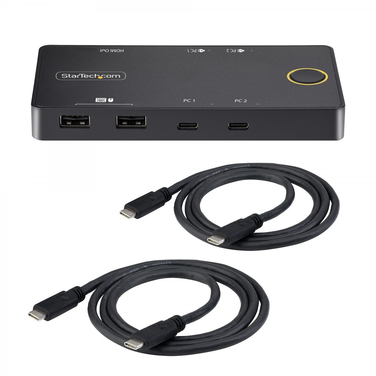 2-Port USB-C KVM Switch PD Pass-through