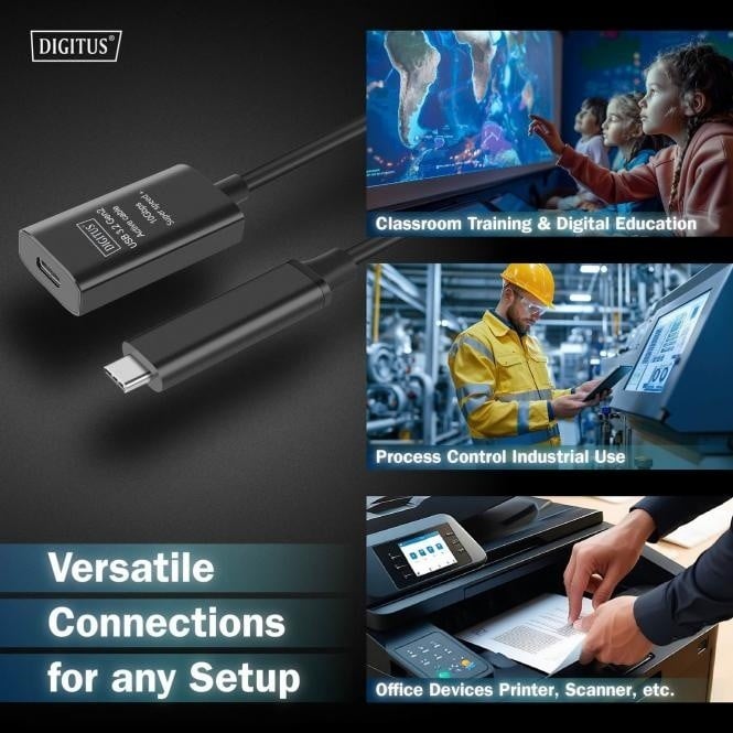Câble d'extension actif, USB 3.2 Gen2, 10Gbps, USB-C - USB-C, 5m