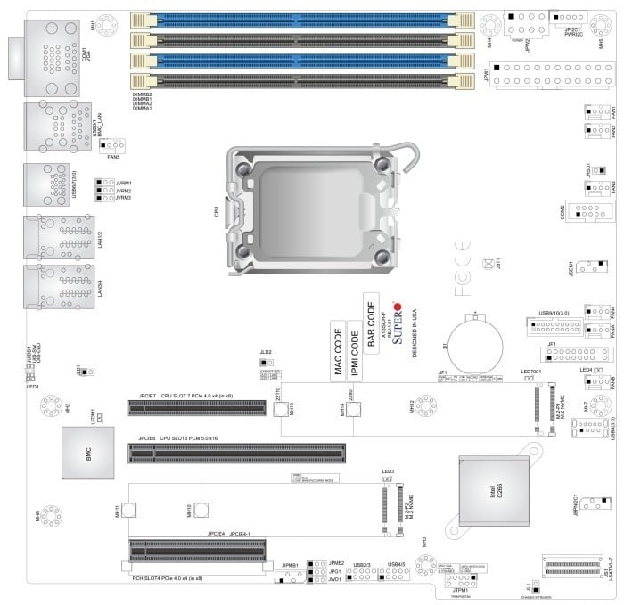 Supermicro carte mere MBD-X13SCH-LN4F-B Socket V0 microATX