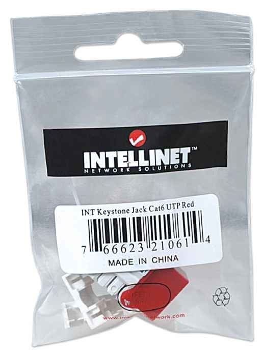 Intellinet 210614 Module keystone C6 UTP rouge