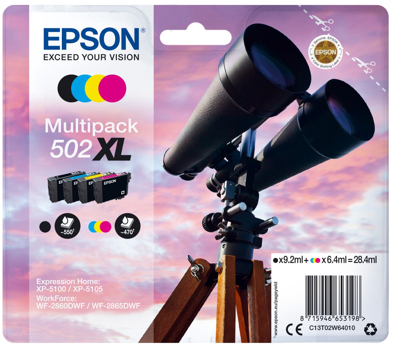 EPSON 1LB Multipack 4-colours 502XL Ink SEC w/s