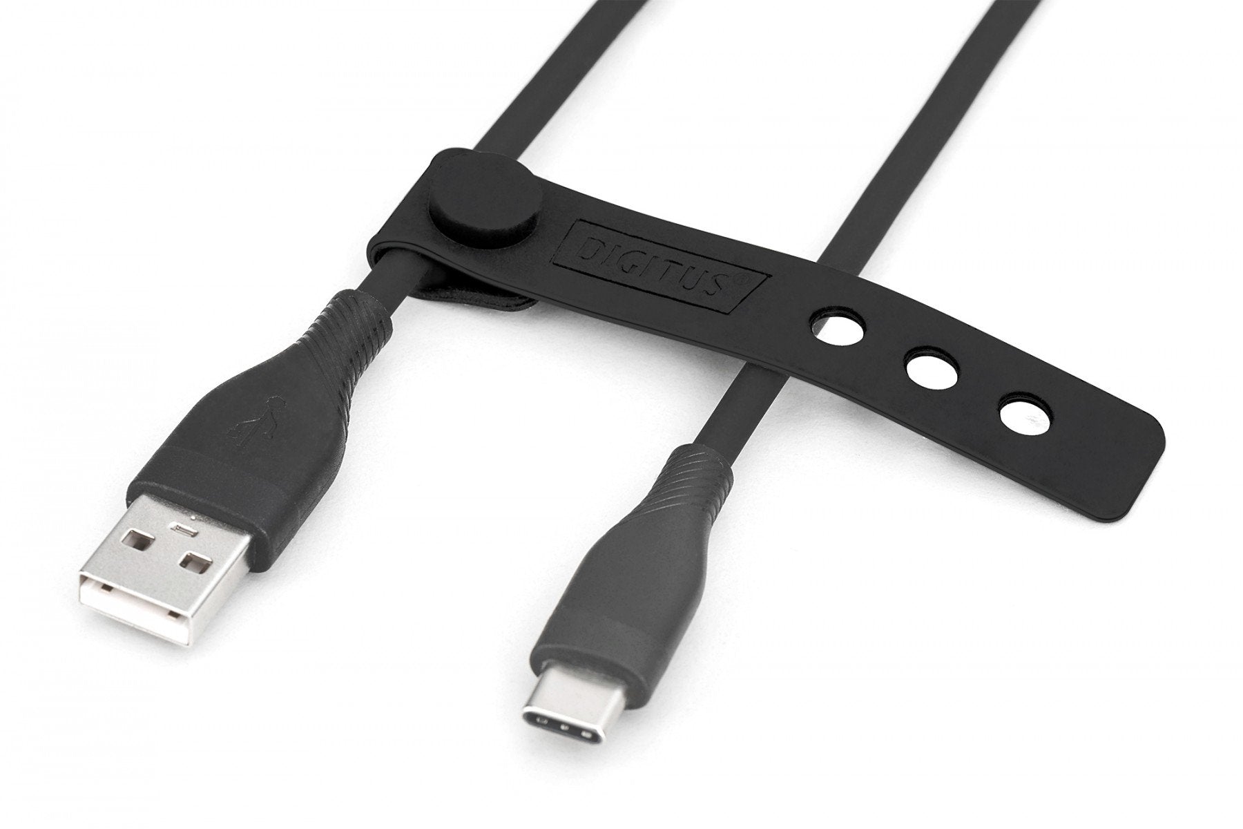Câble d'alimentation en silicone USB-A - USB-C, USB 2.0 60W, 2m noir