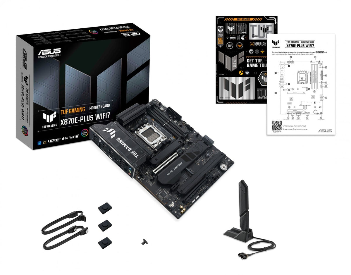 ASUS TUF GAMING X870E-PLUS WIFI7 AMD AM5 ATX motherboard 4xDDR5 PCIe 5.0 x16 4xM.2 1xHDMI 2xSATA