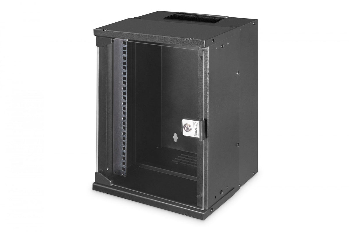 "Armoire réseau murale 10"" 9U, SOHO PRO 460 x 315 x 300 mm, porte en verre, noire, non assemblée, 30 kg"