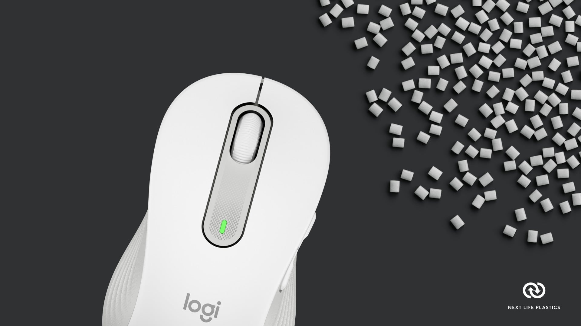 LOGITECH Signature M650 L LEFT Mouse large size left-handed optical 5 buttons wireless Bluetooth 2.4 GHz OFF-WHITE