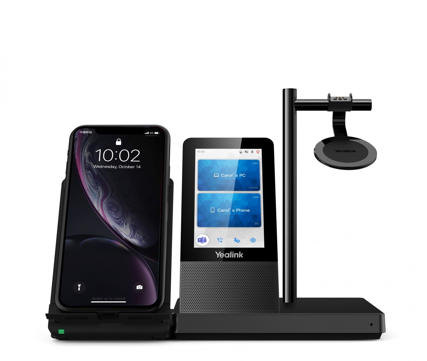 Yealink 1308007 WH66 Mono UC-DECT Casque sans fil Noir
