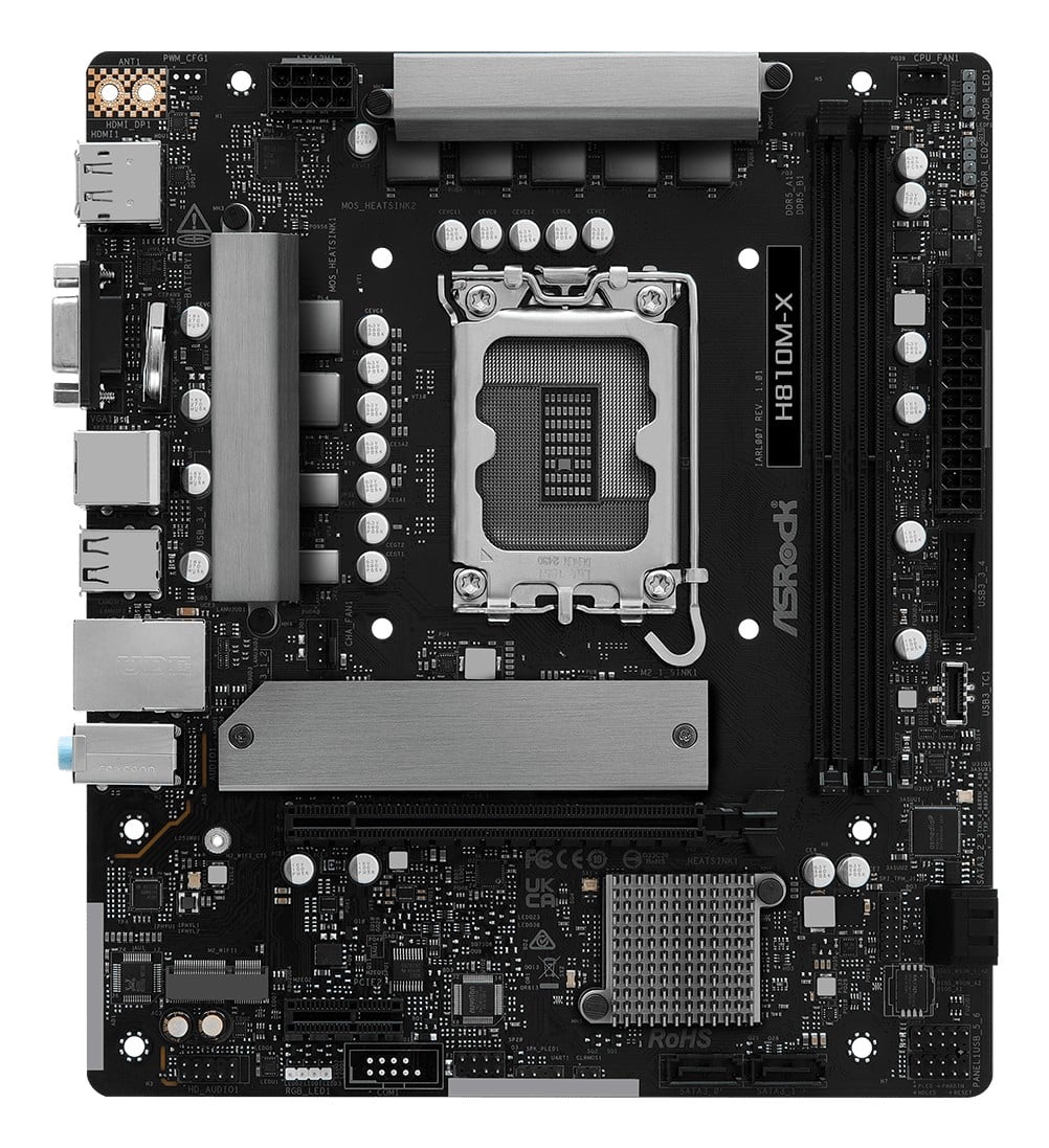 ASRock 90-MXBS4-A0UAYZ H810M-X Carte mere Micro ATX avec DDR5 et Ethernet 2,5 Gigabit