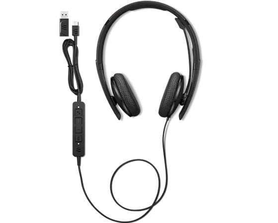 LENOVO - Micro-casque - sur-oreille - filaire - USB-C - noir - certifié Zoom